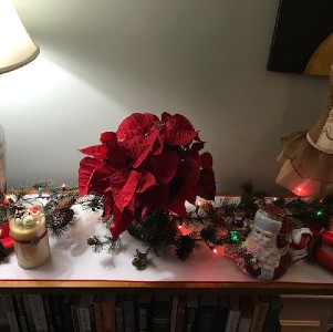 holiday decorations on table