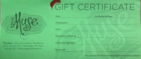 Picture of a gift certificate for a stay at The Muse