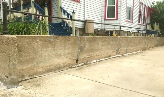 long low concrete wall